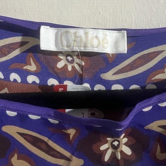 Chloe Silk Midi Handkerchief Dress Y2K 40 - Picture 9 of 10